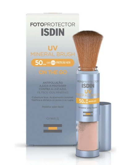 Protetor Solar Facial Isdin UV Mineral Brush FPS50 sem cor 2g